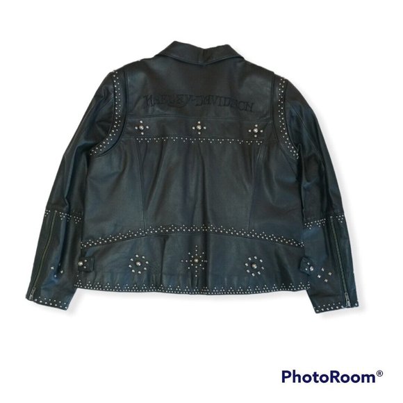 Women's 1W Harley-Davidson Leather Studded Jacket 97158-07VW - Picture 1 of 7